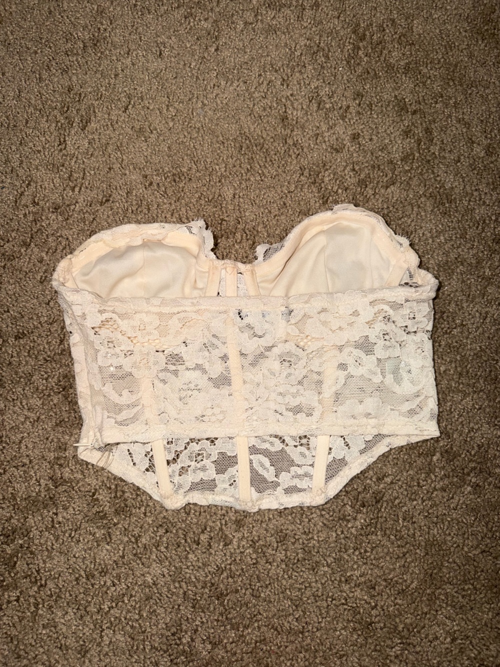 PacSun Kendall & Kylie Cream Corset Style Top - Picture 2 of 3